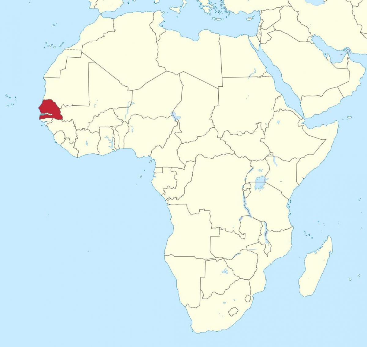 เซนีกัลอยู่บนแผนที่ของแอฟริกา